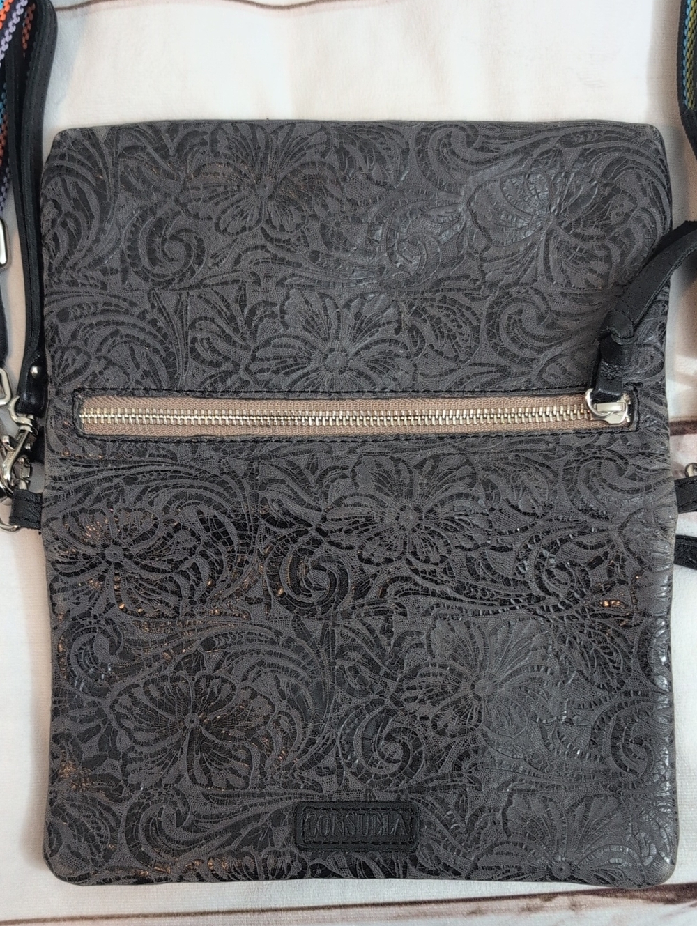 Consuela Women's Steely Uptown Leather Crossbody Bag Black And Sparkly - Picture 5 of 12
